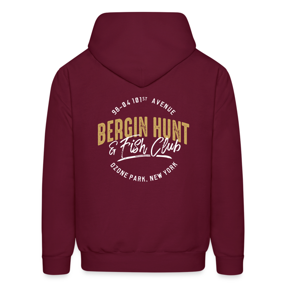 Bergin Hunt & Fish Club Hoodie (rear design) - burgundy