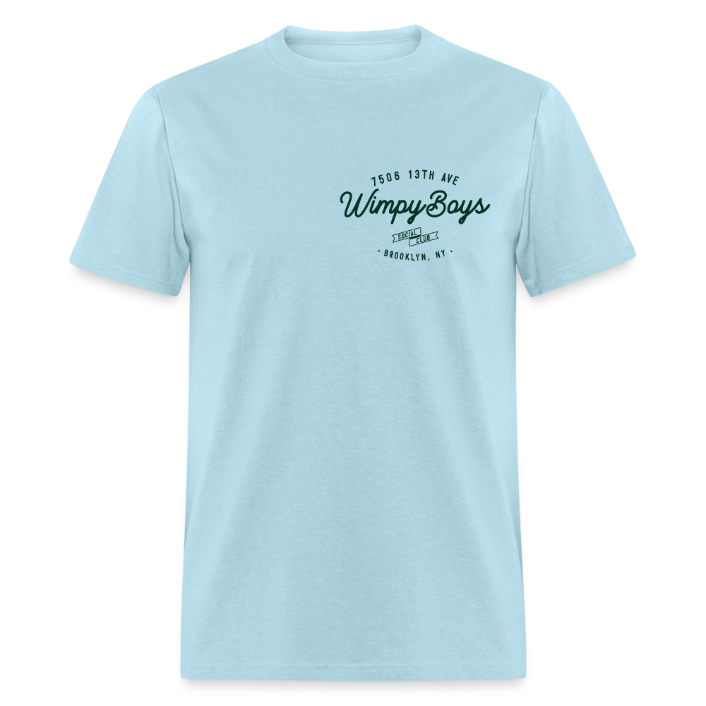 Wimpy Boys Social Club T-Shirt (light color, rear design) - powder blue