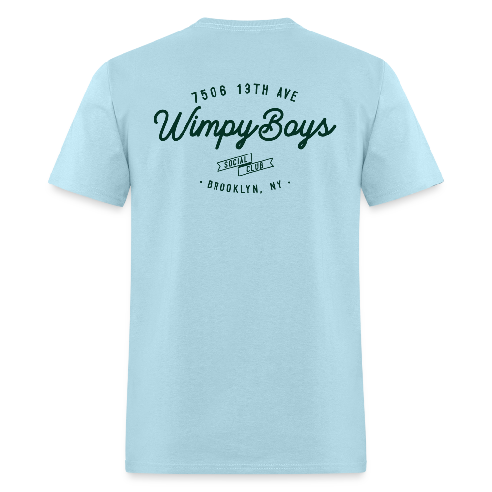 Wimpy Boys Social Club T-Shirt (light color, rear design) - powder blue