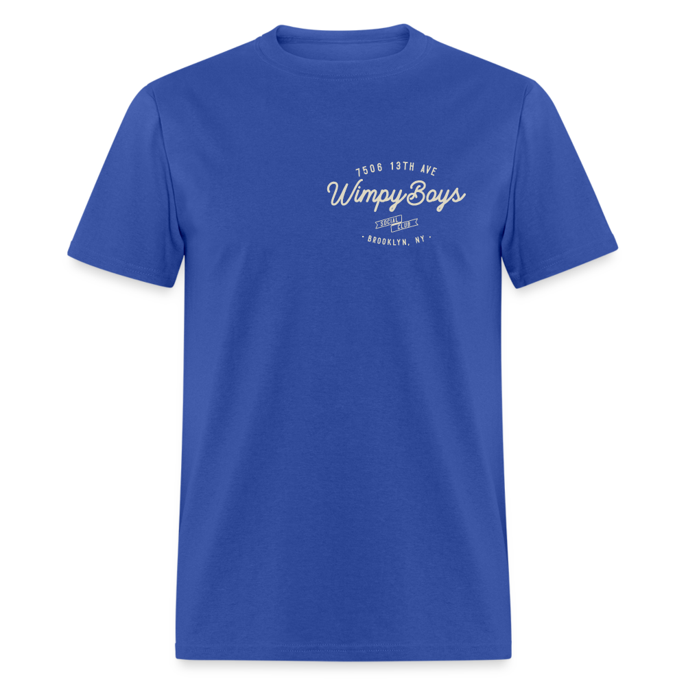 Wimpy Boys Social Club T-Shirt (dark color, rear design) - royal blue