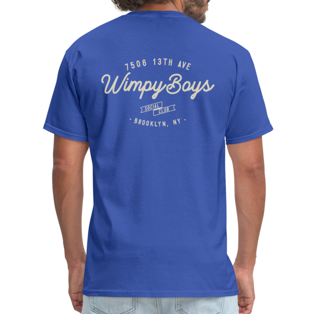 Wimpy Boys Social Club T-Shirt (dark color, rear design) - royal blue