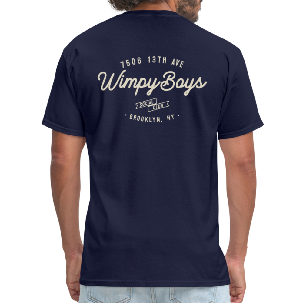 Wimpy Boys Social Club T-Shirt (dark color, rear design) - navy