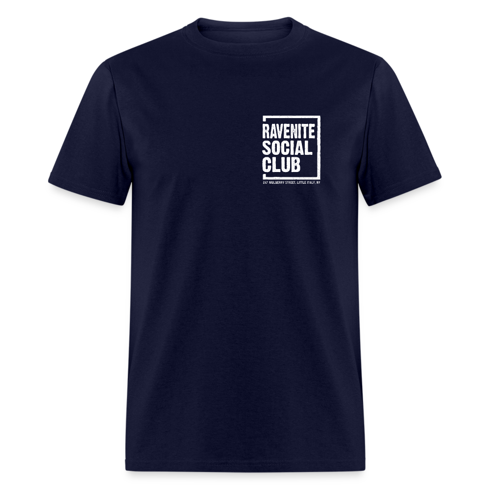 Ravenite Social Club T-Shirt (small design) - navy