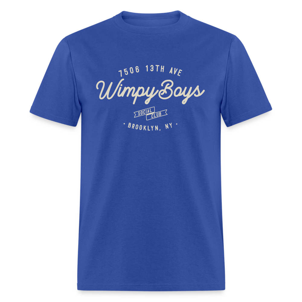 Wimpy Boys Social Club T-Shirt (large design) - royal blue