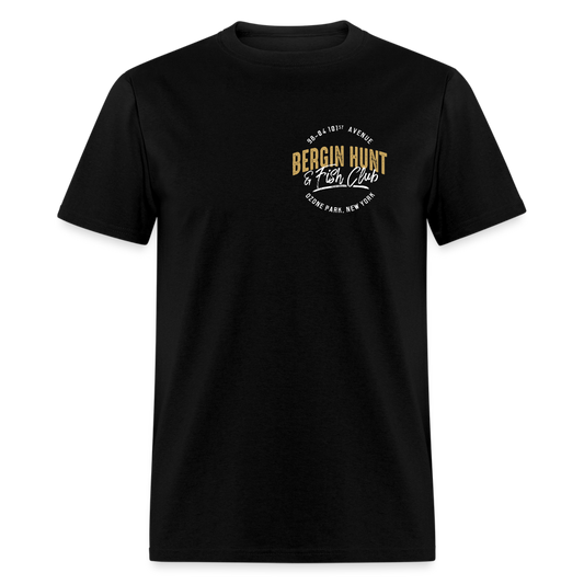 Bergin Hunt & Fish Club T-Shirt (small design) - black