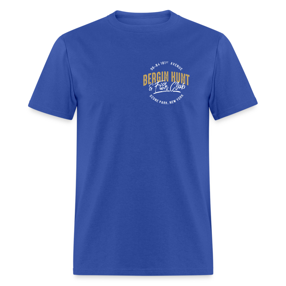 Bergin Hunt & Fish Club T-Shirt (small design) - royal blue