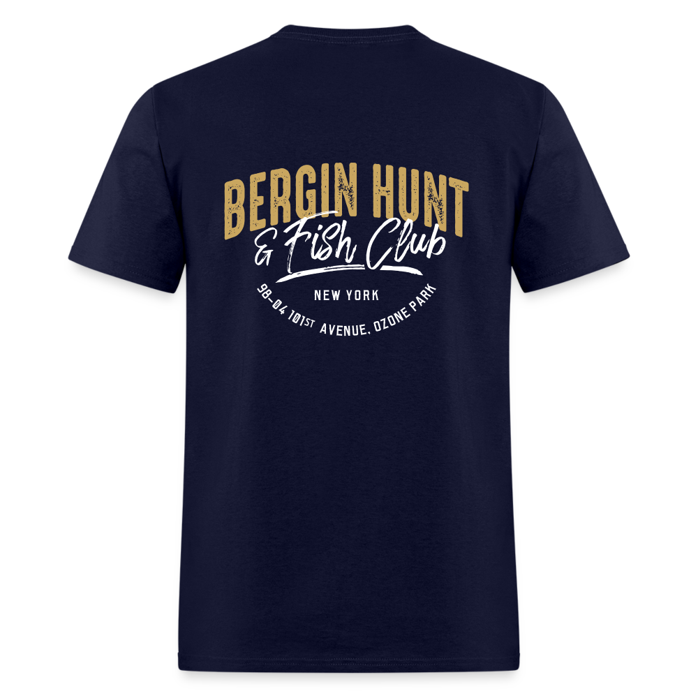 Bergin Hunt & Fish Club T-Shirt (rear design) - navy