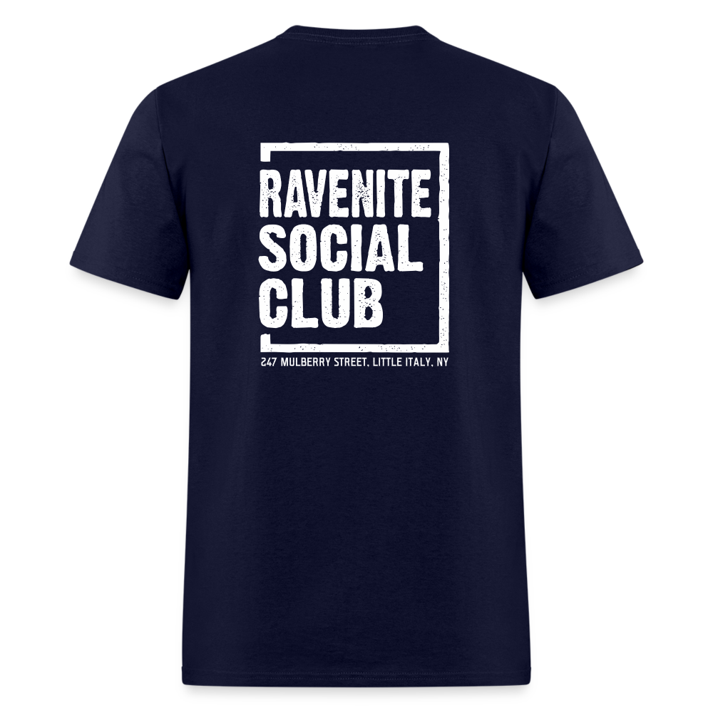 Ravenite Social Club T-Shirt (rear design) - navy