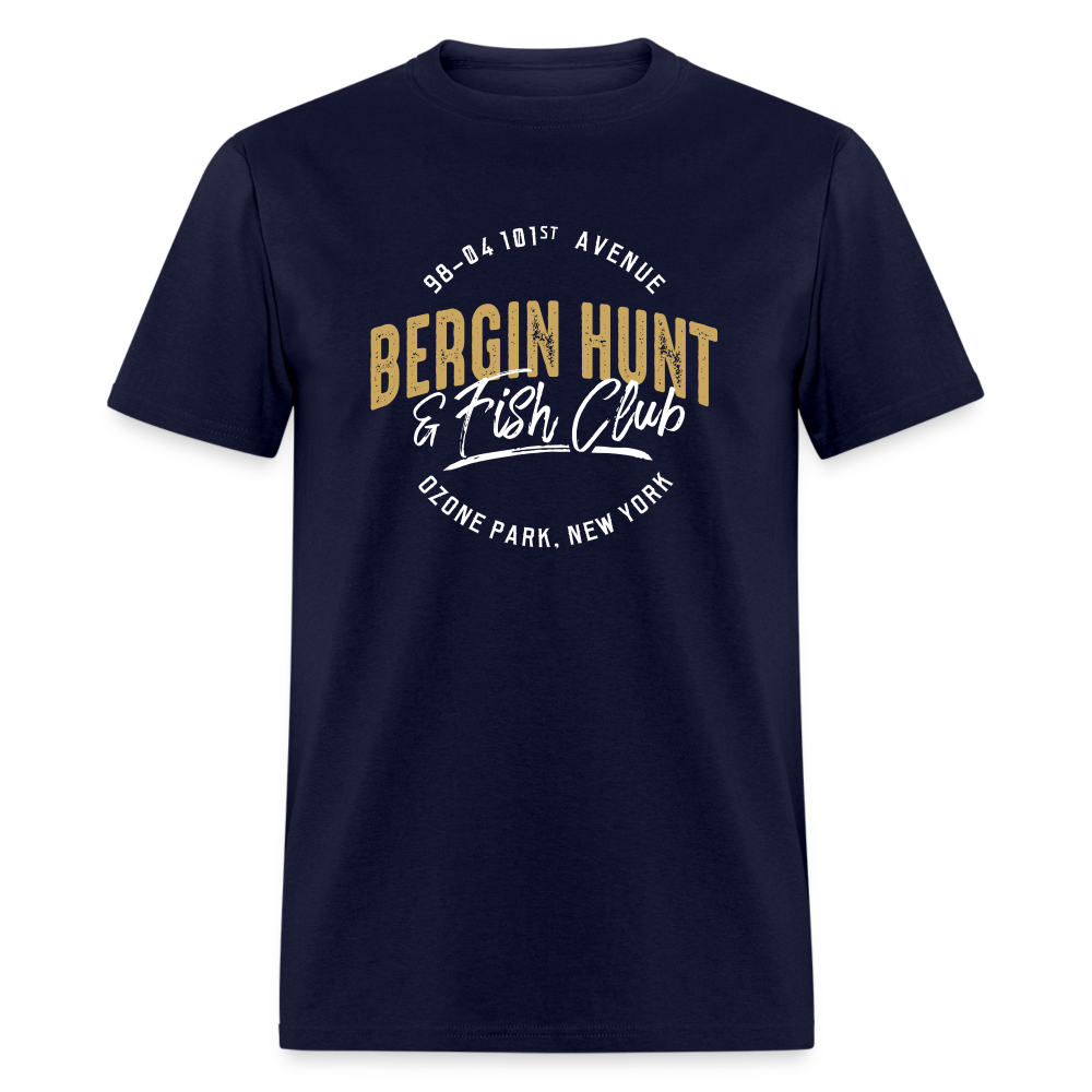 Bergin Hunt & Fish Club T-Shirt (large design) - navy